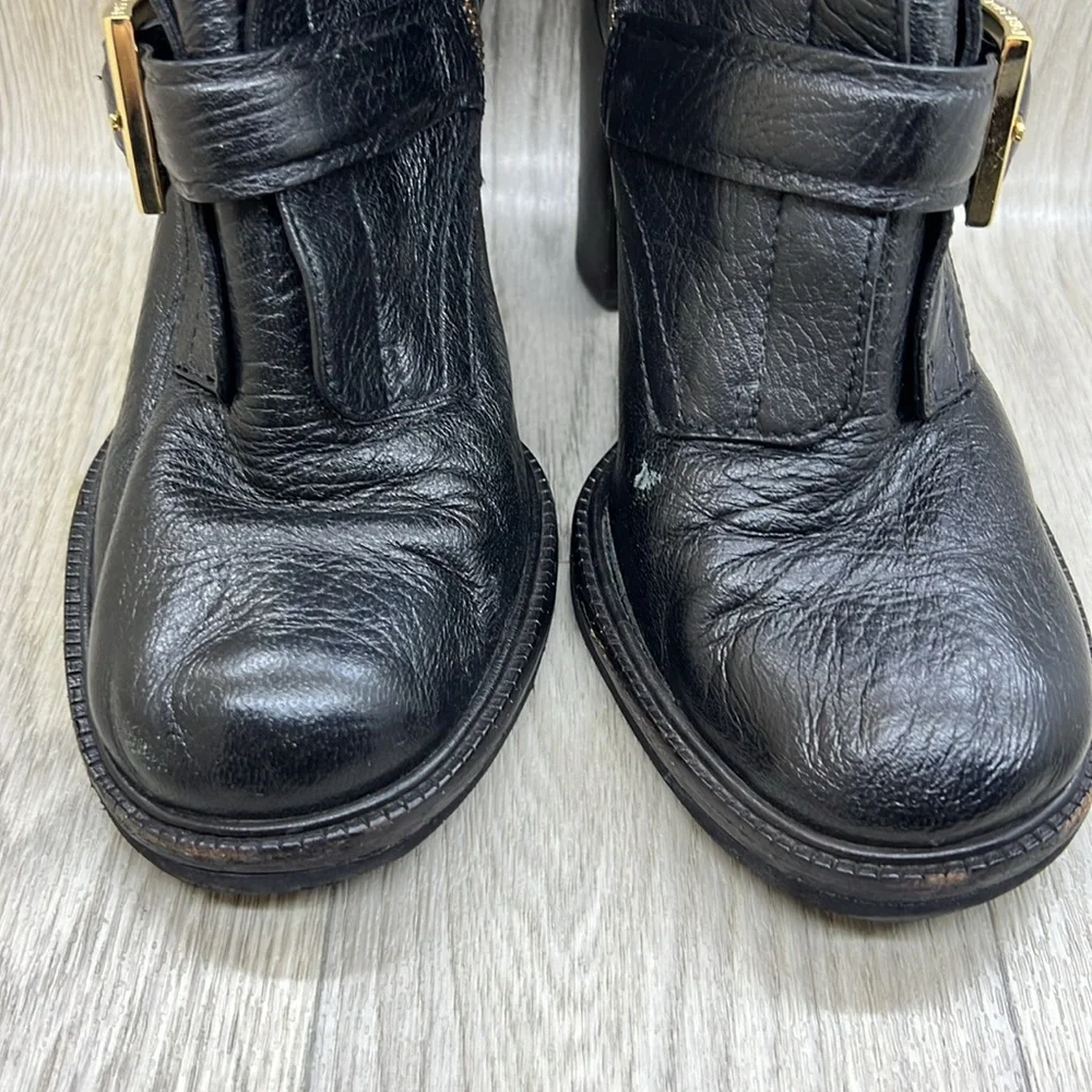 Tory Burch Jaden Strap Buckle Stack Heel Boots